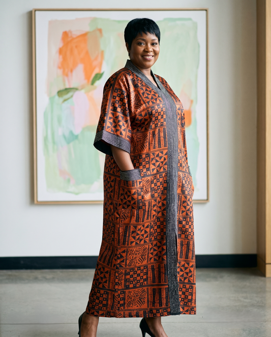 Women's African Print Abayas Caftan Dress