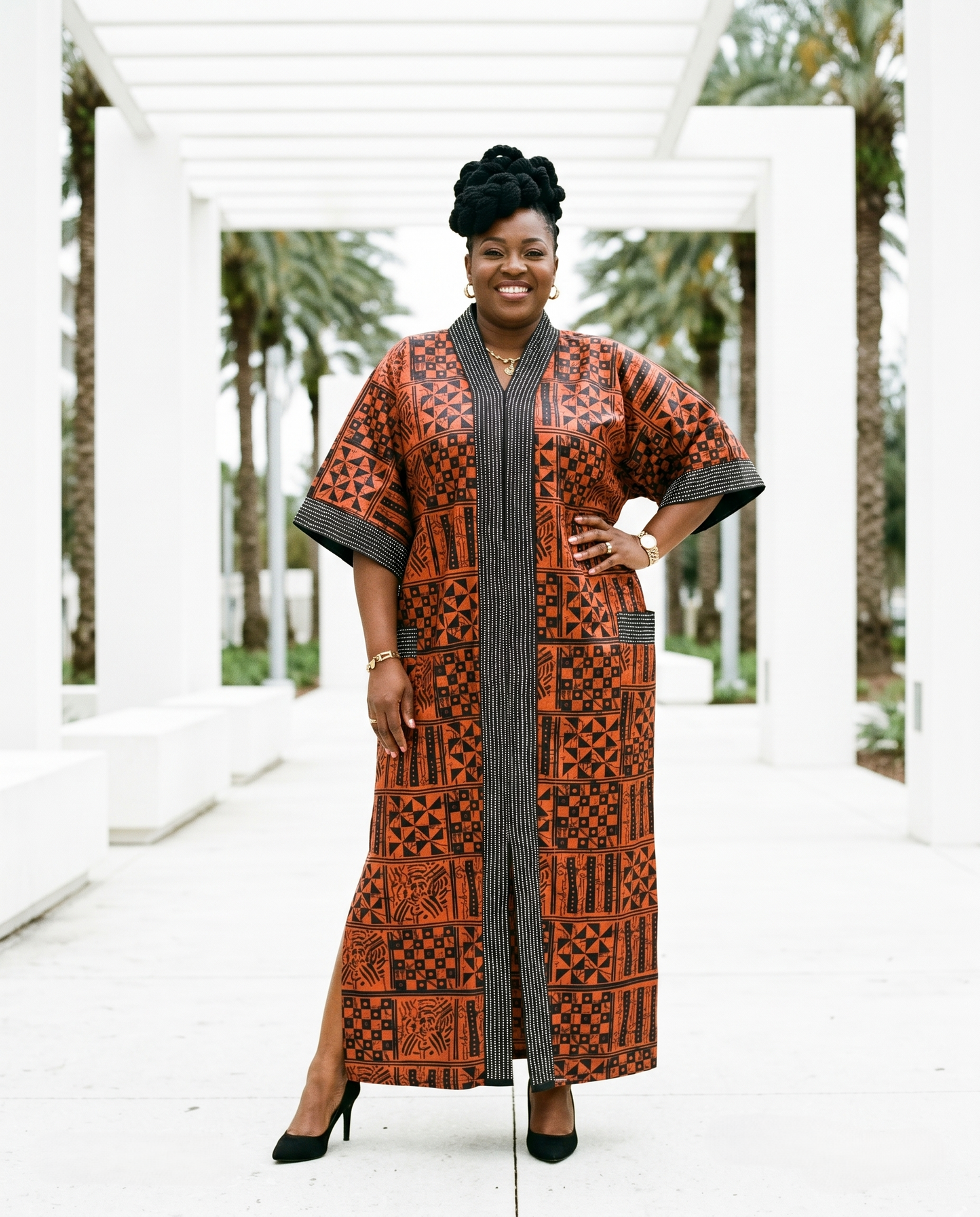 Women's African Print Abayas Caftan Dress
