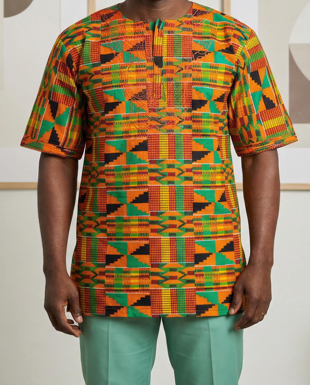 Men's African-inspired Kente Dashiki Shirt