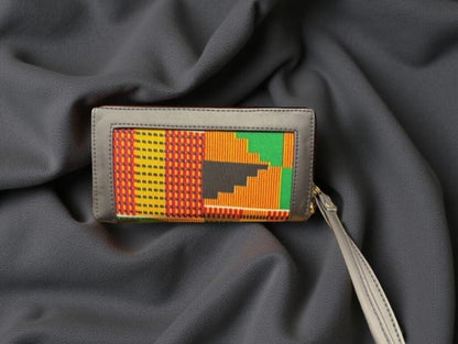 African Kente Print Wristlet Wallet
