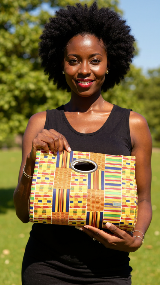 Kente African Print Clutch Tote Bag