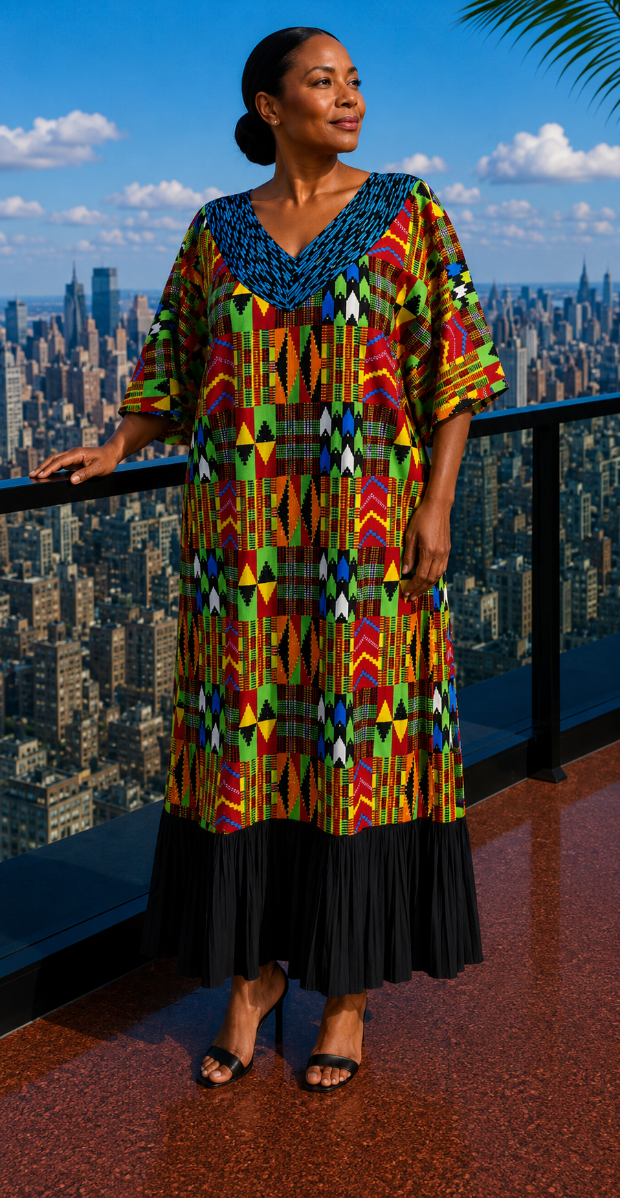 Native Wear African Kente Print Long Dress