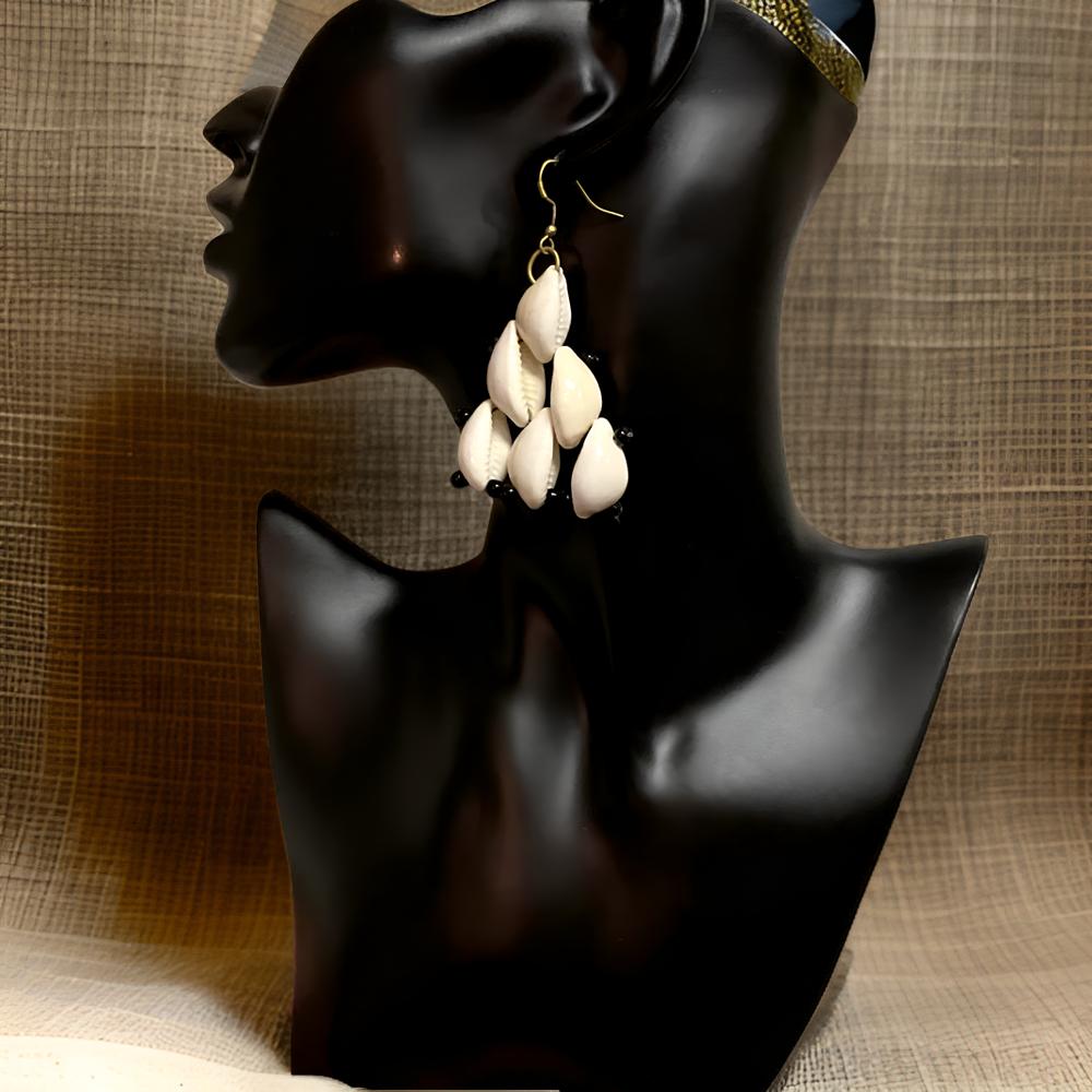 Cowrie Shell Triangle Style Necklace & Earring Set