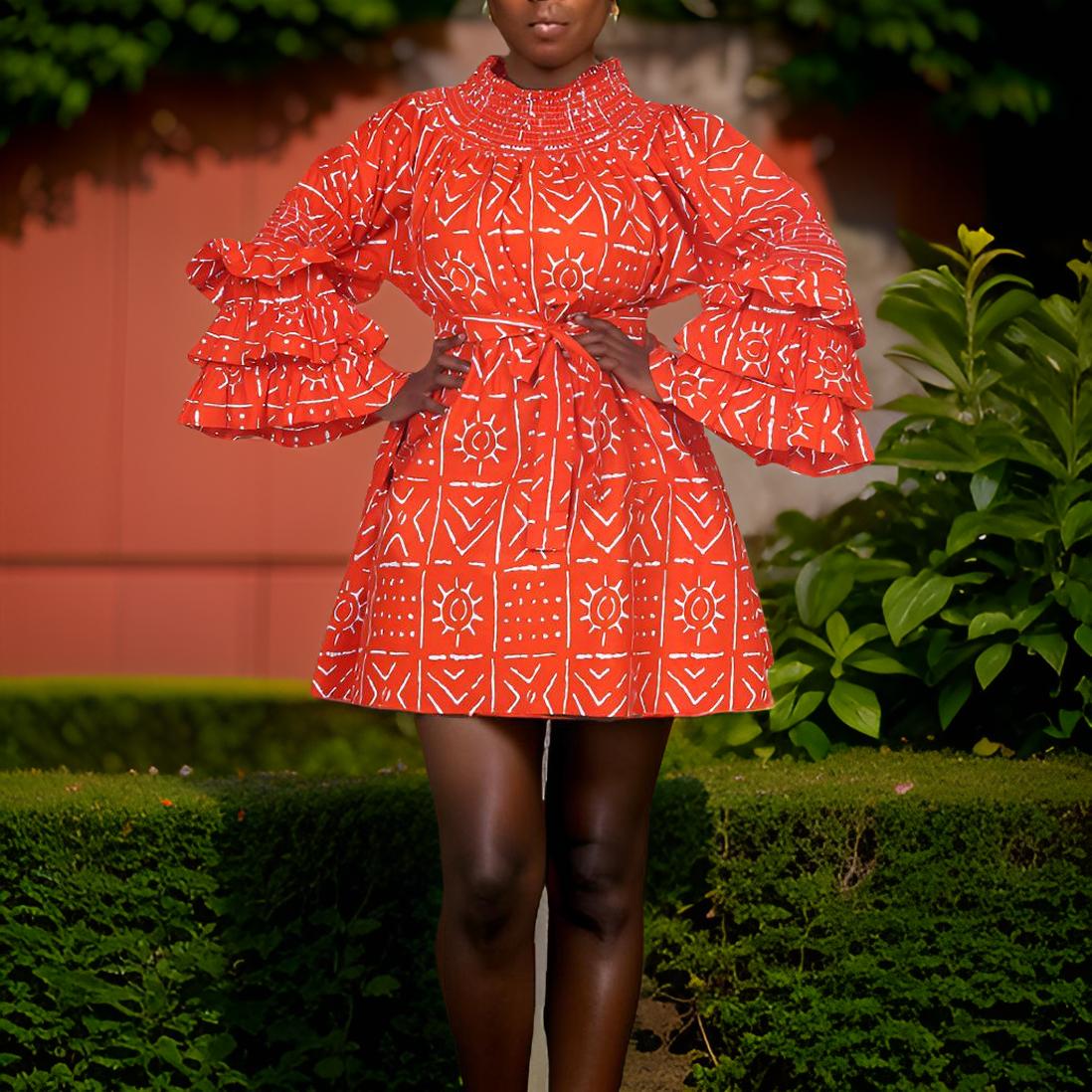 Ankara African Print Off Shoulder Dress - Premium African Apparel from MAGOS - Just $45! Shop this and more African Apparel now 