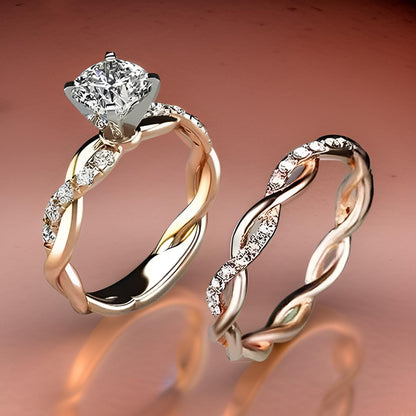 Women's Bridal Marriage Engagement Ring Set - MAGOS