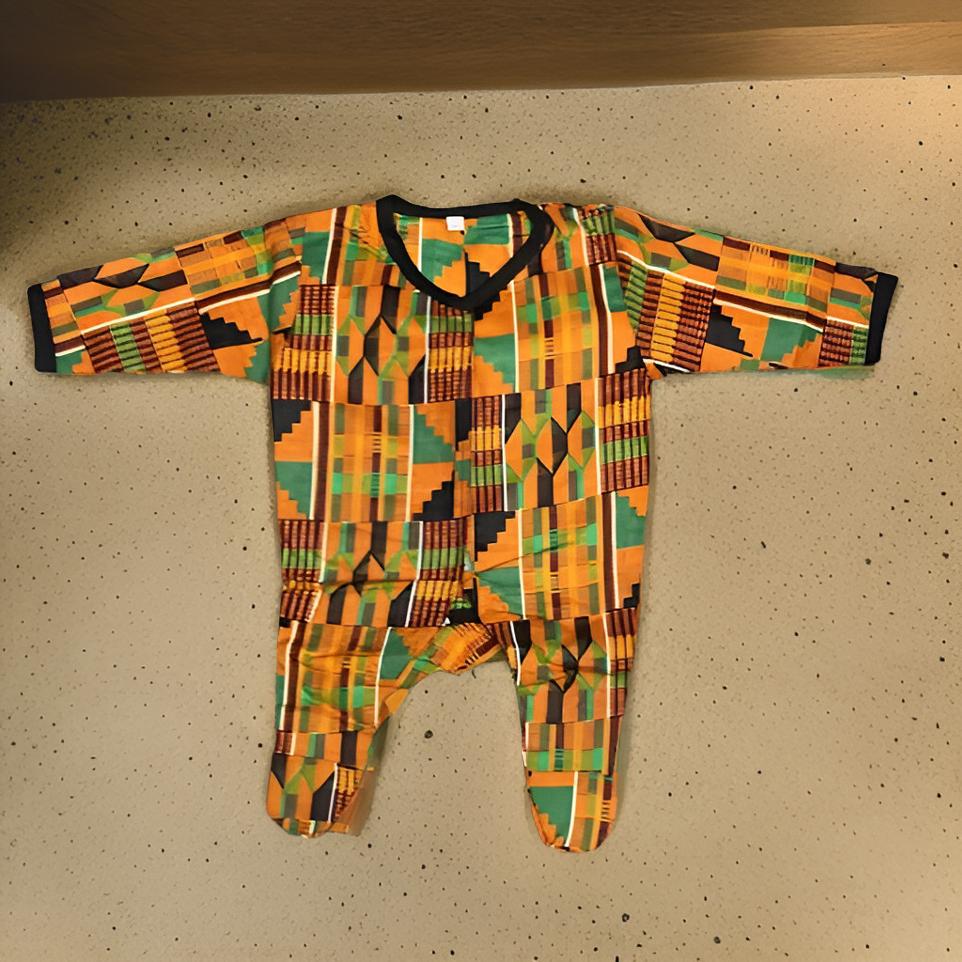 African Kinthe Print Infant Jumpsuit Outfit