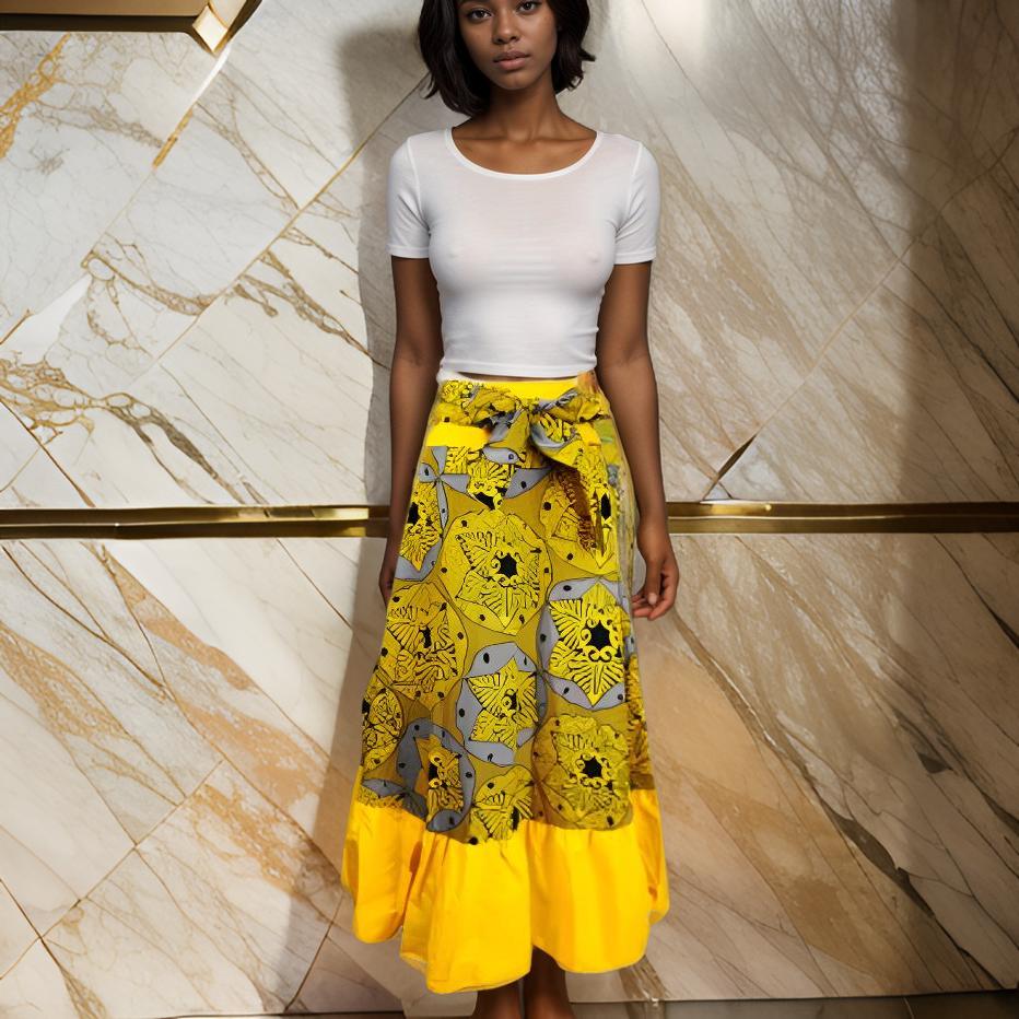 Long African Print Dashiki Skirt