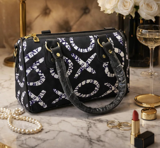 Black African XOXO Print Purse