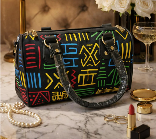 Black Multicolor African Print Purse