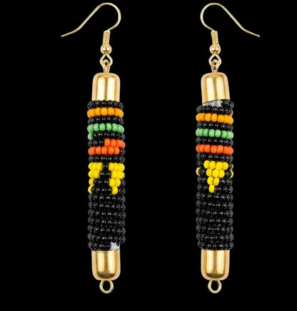 African-Inspired Maasai Beaded Rod Earrings