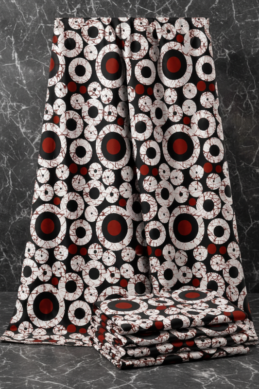 Premium Authentic African Wax Print Fabric - 6 Yard Cut (qa2)