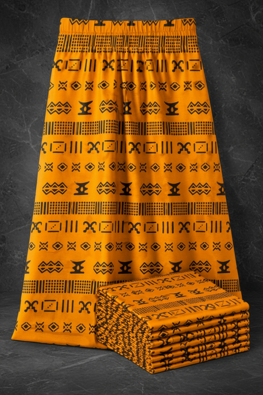 Premium Authentic African Wax Print Fabric - 6 Yard Cut (qa3)