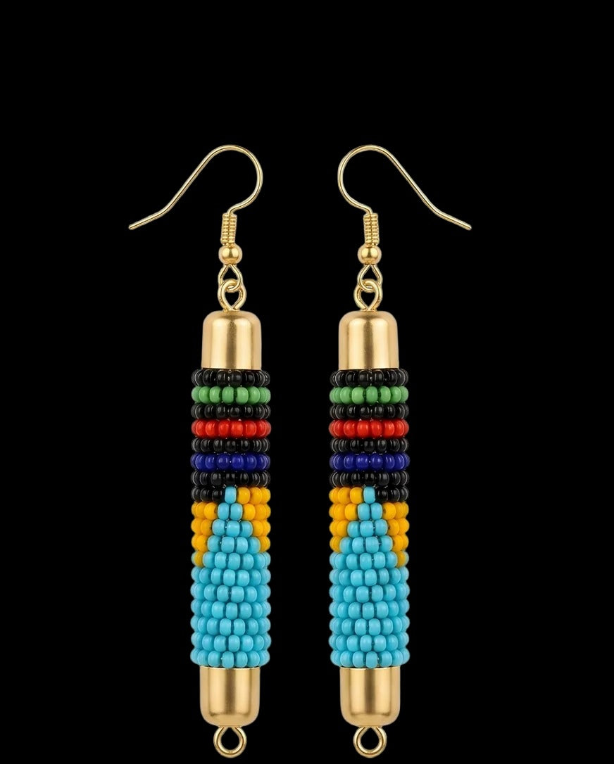 African-Inspired Maasai Beaded Rod Earrings