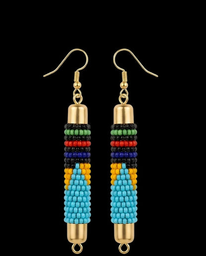 African-Inspired Maasai Beaded Rod Earrings