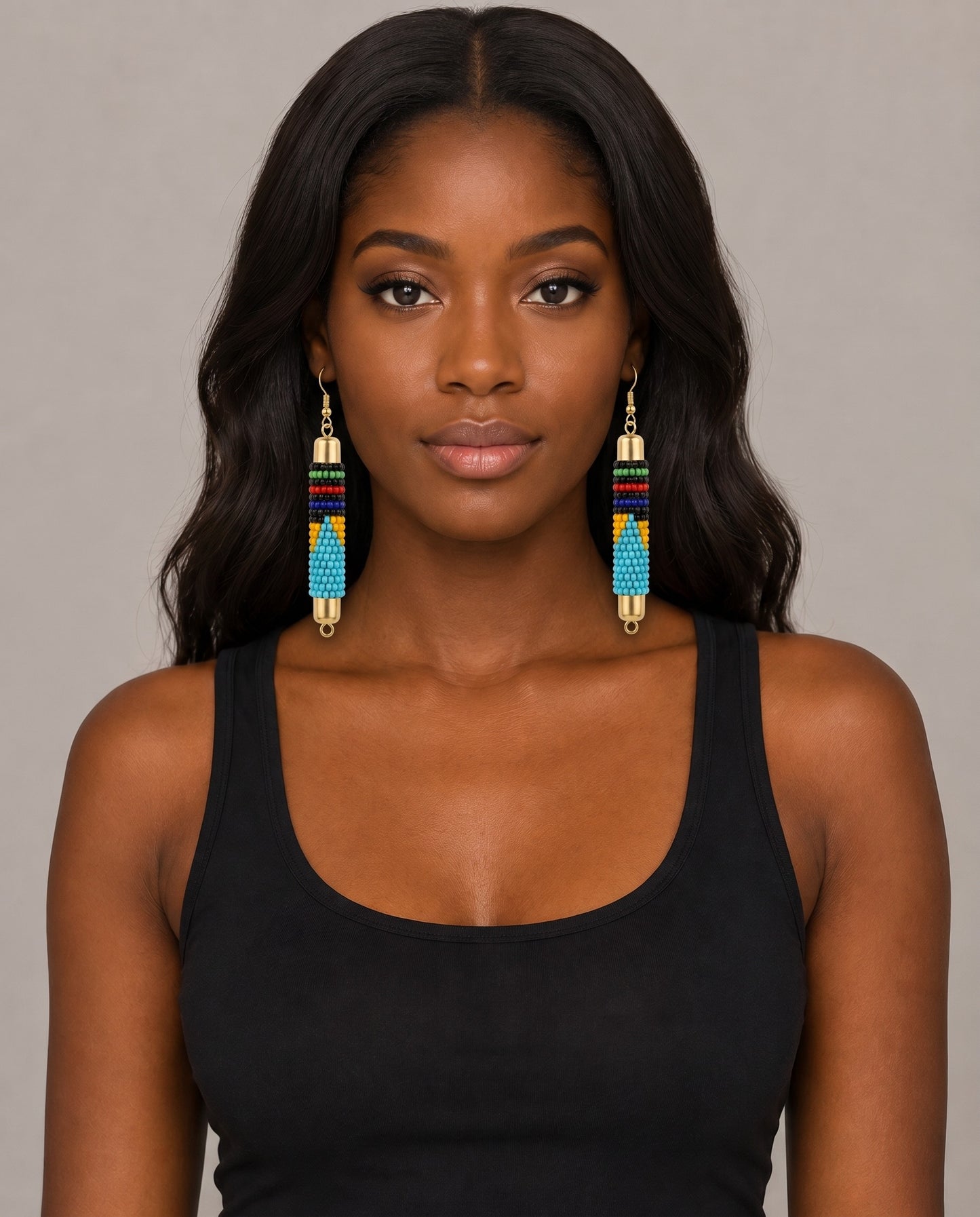 African-Inspired Maasai Beaded Rod Earrings