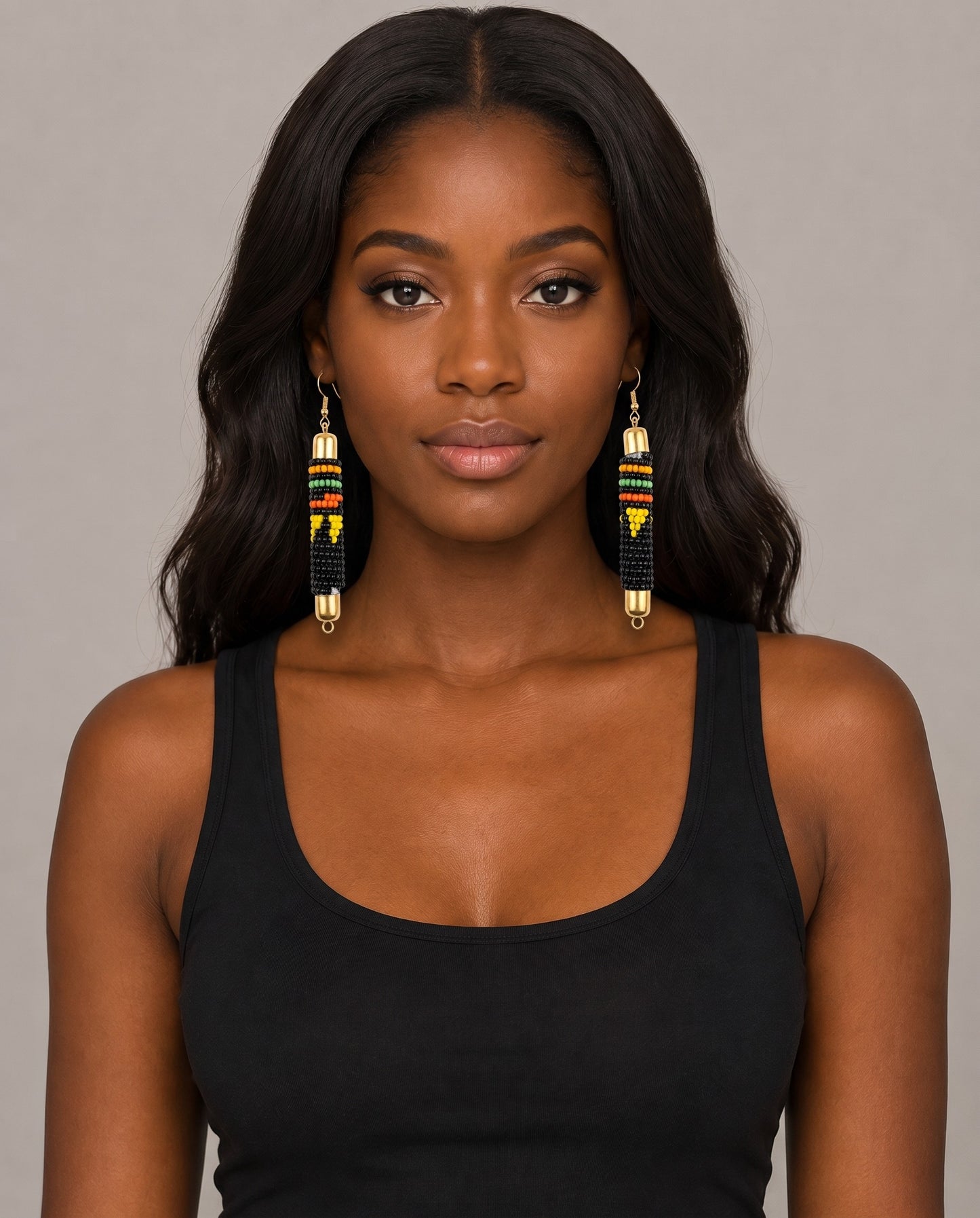 African-Inspired Maasai Beaded Rod Earrings