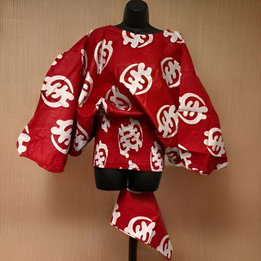 Women's Red Gye Nyame Print Top/Pants