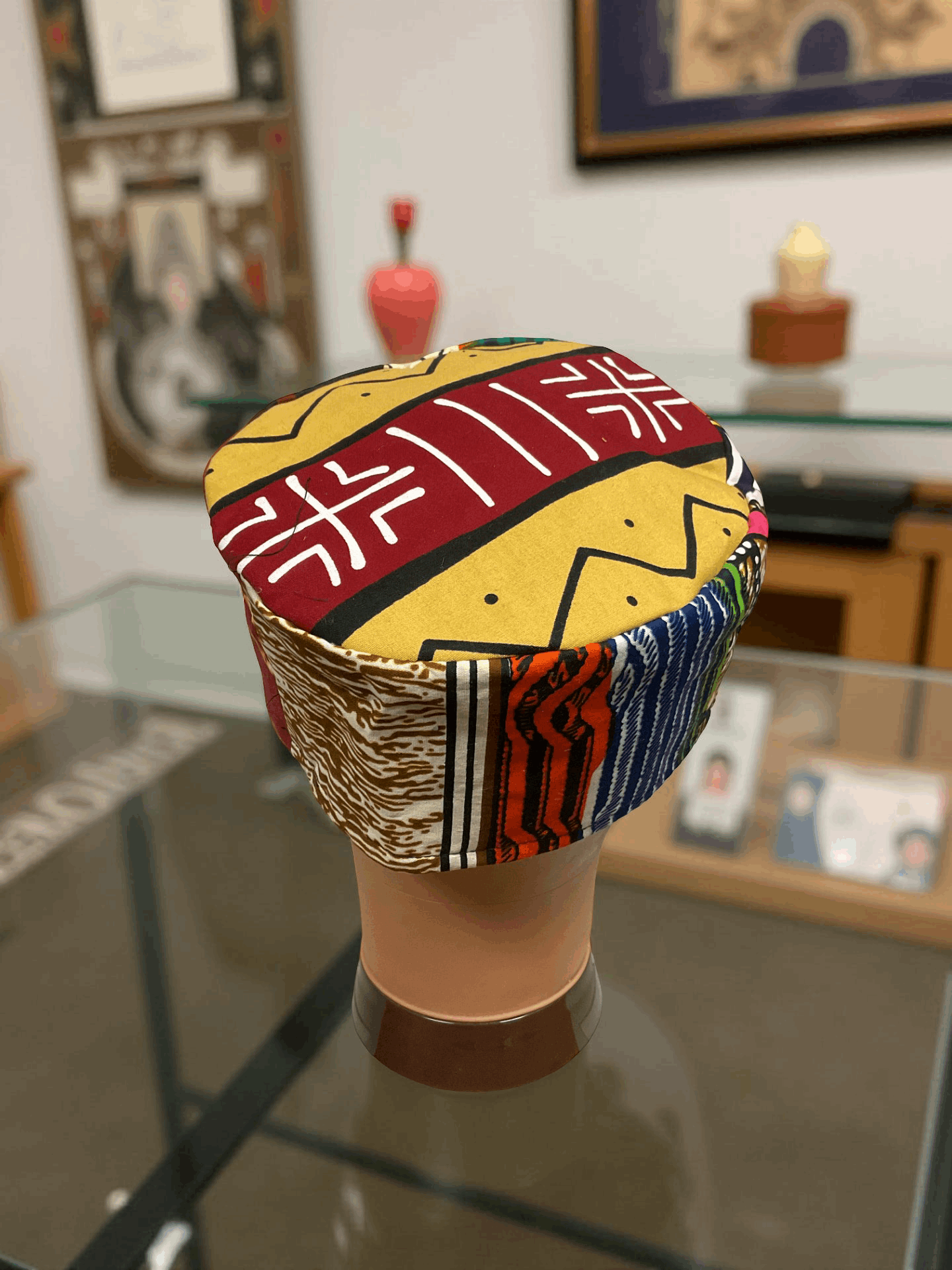 African Print Patch Work Kufi Kente Hat