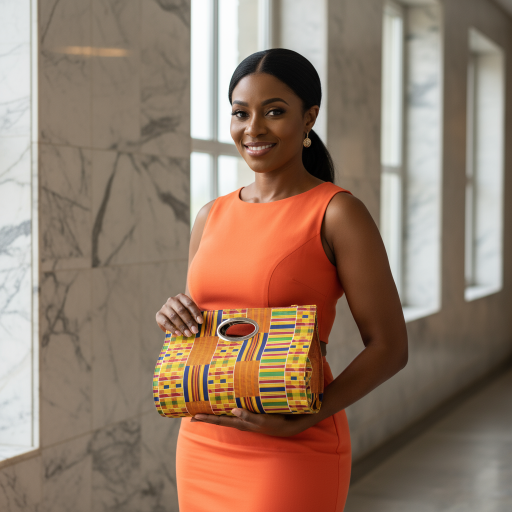 Kente African Print Clutch Tote Bag