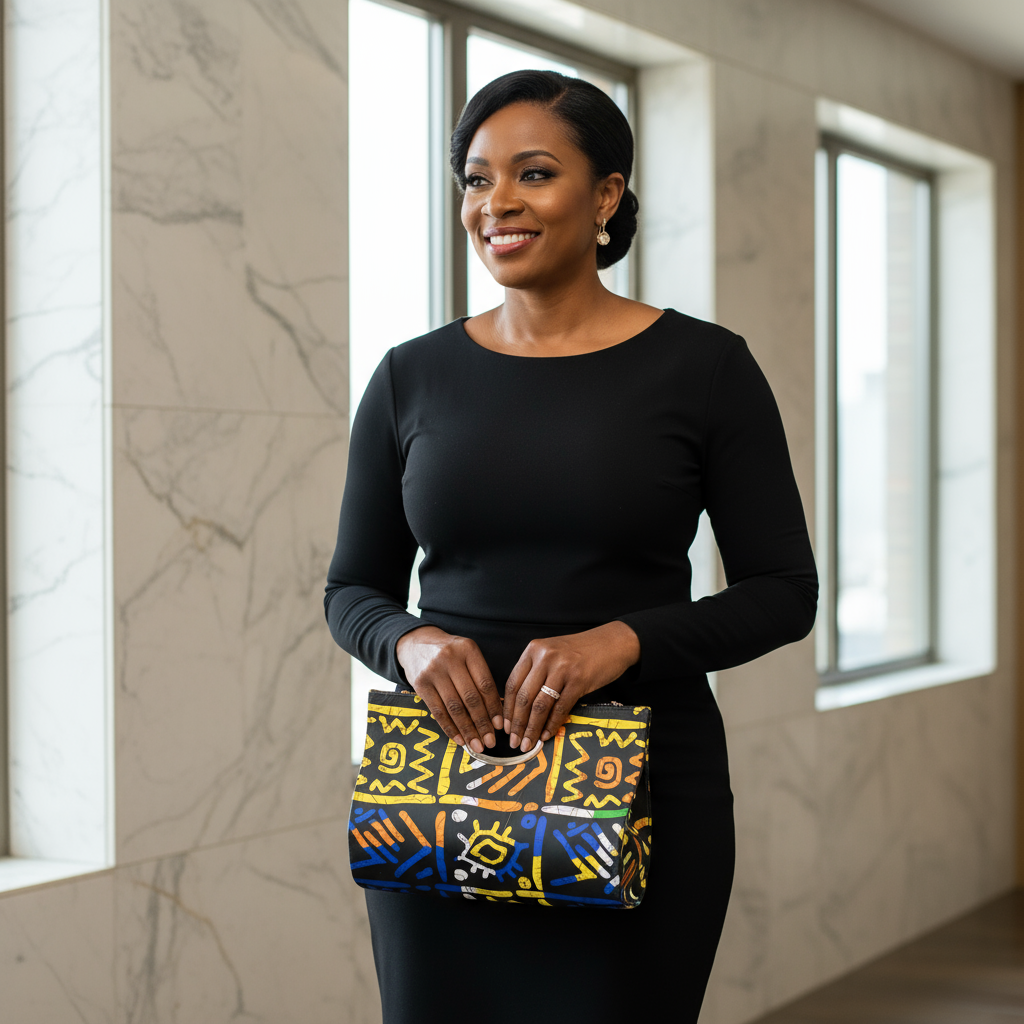 Mud Cloth Design African Print Clutch Tote Bag