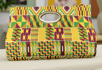 Mix Kente African Print Clutch Tote Bag