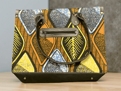 Ankara African Geometric Print Purse/Tote Bag