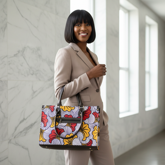 Ankara African Floral Print Purse/Tote Bag