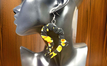 Africa Map Fabric Earrings