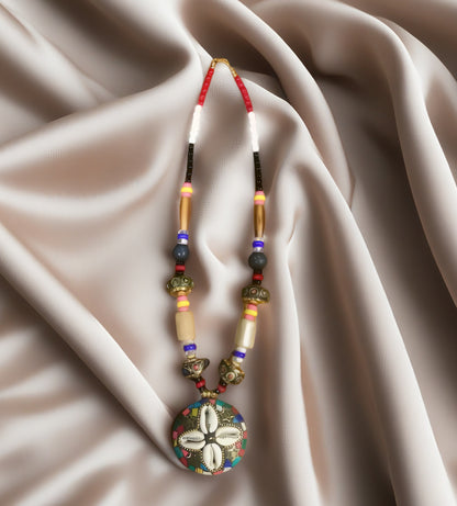 African Fashion Colorful Cowrie Style Beaded Necklace