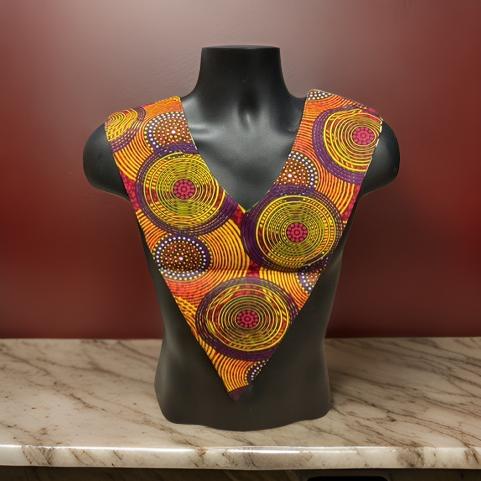 Unisex African Print Reversible Shoulder Collar (Print F)