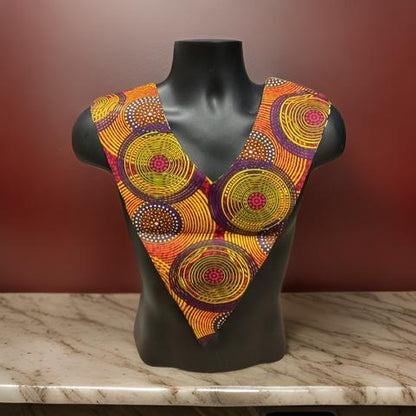 Unisex African Print Reversible Shoulder Collar (Print F)