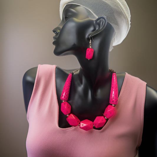 Tribal Rock Style Bone Necklace & Earrings Set - Premium Jewelry from MAGOS - Just $16.99! Shop this and more Jewelry now 