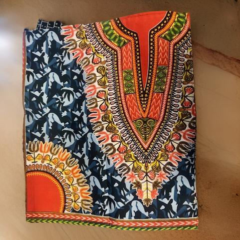 African Orange/Green Print Ankara Head Wrap | Bold & Beautiful