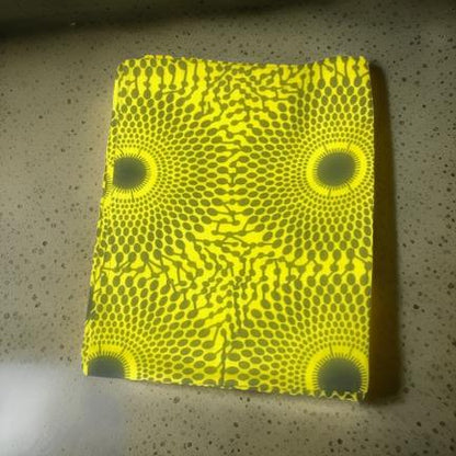 African Dashiki Print Head Wrap Scarf (Yellow/Black) - MAGOS