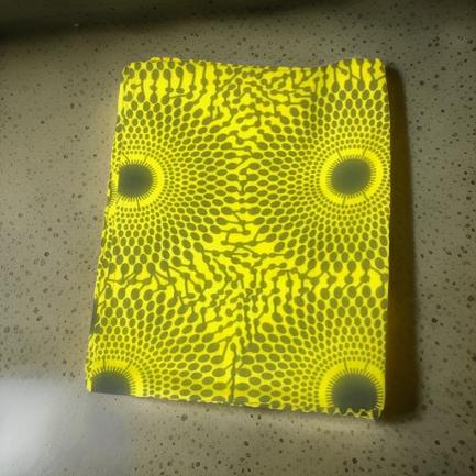 African Dashiki Print Head Wrap Scarf (Yellow/Black)