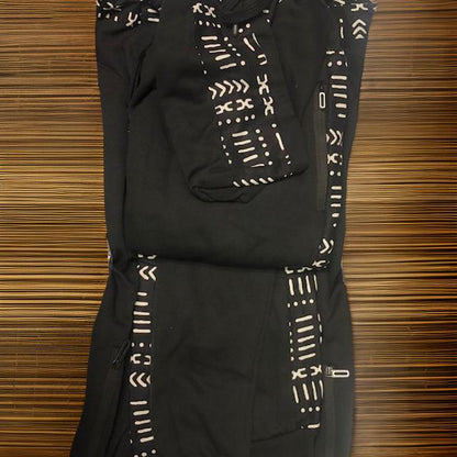 Black African Mud Print Jogger Track Suit (XL)