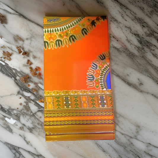 Authentic African Orange Dashiki Print Fabric (12 yards) - Premium African Fabric from MAGOS - Just $70! Shop this and more African Fabric now 