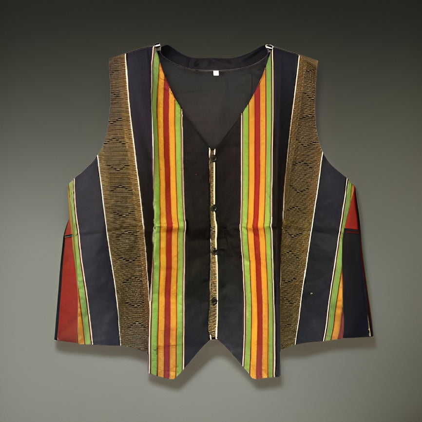 African Kente Print Vest Jacket - Premium African Apparel from MAGOS - Just $30! Shop this and more African Apparel now 