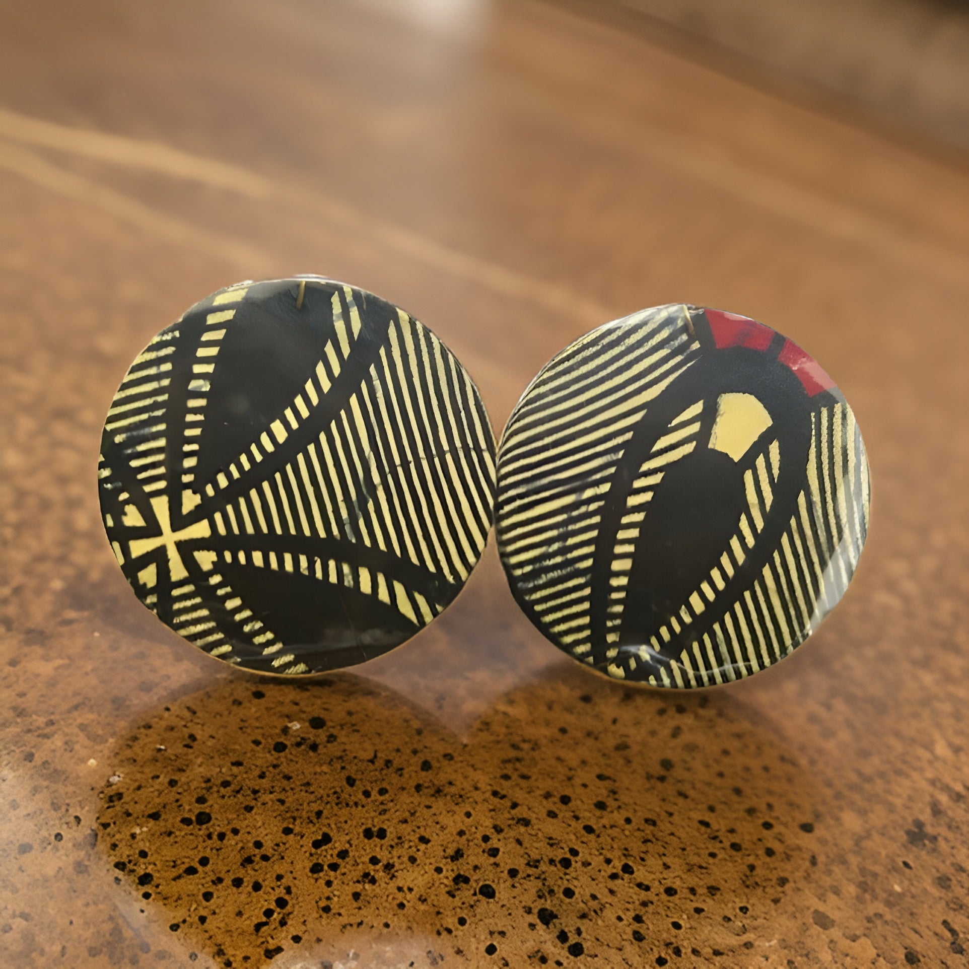 African Print Fabric Circle Earrings - Premium Jewelry from MAGOS - Just $4.99! Shop this and more Jewelry now 