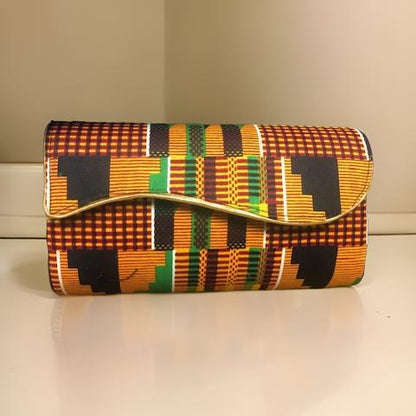 African Print Convertible Clutch Purse w/Matching Necklace & Earrings