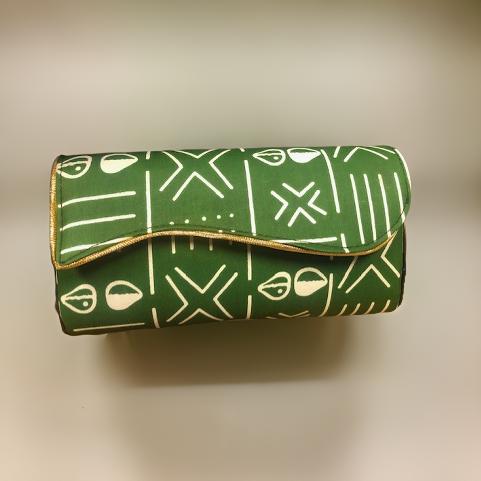 African Print Convertible Clutch Purse w/Matching Necklace & Earrings