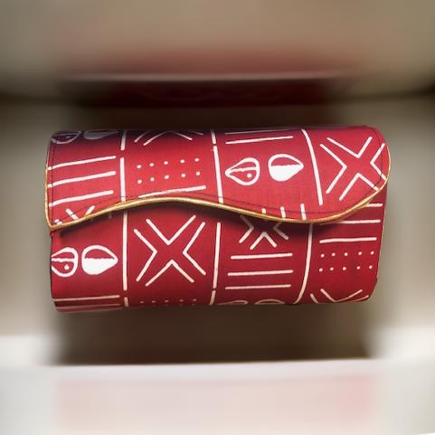 African Print Convertible Clutch Purse w/Matching Necklace & Earrings