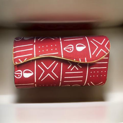 African Print Convertible Clutch Purse w/Matching Necklace & Earrings