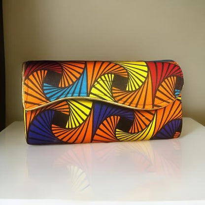 African Print Convertible Clutch Purse w/Matching Necklace & Earrings