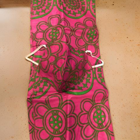 African Print Pink/Green Headwrap w/Matching Mask