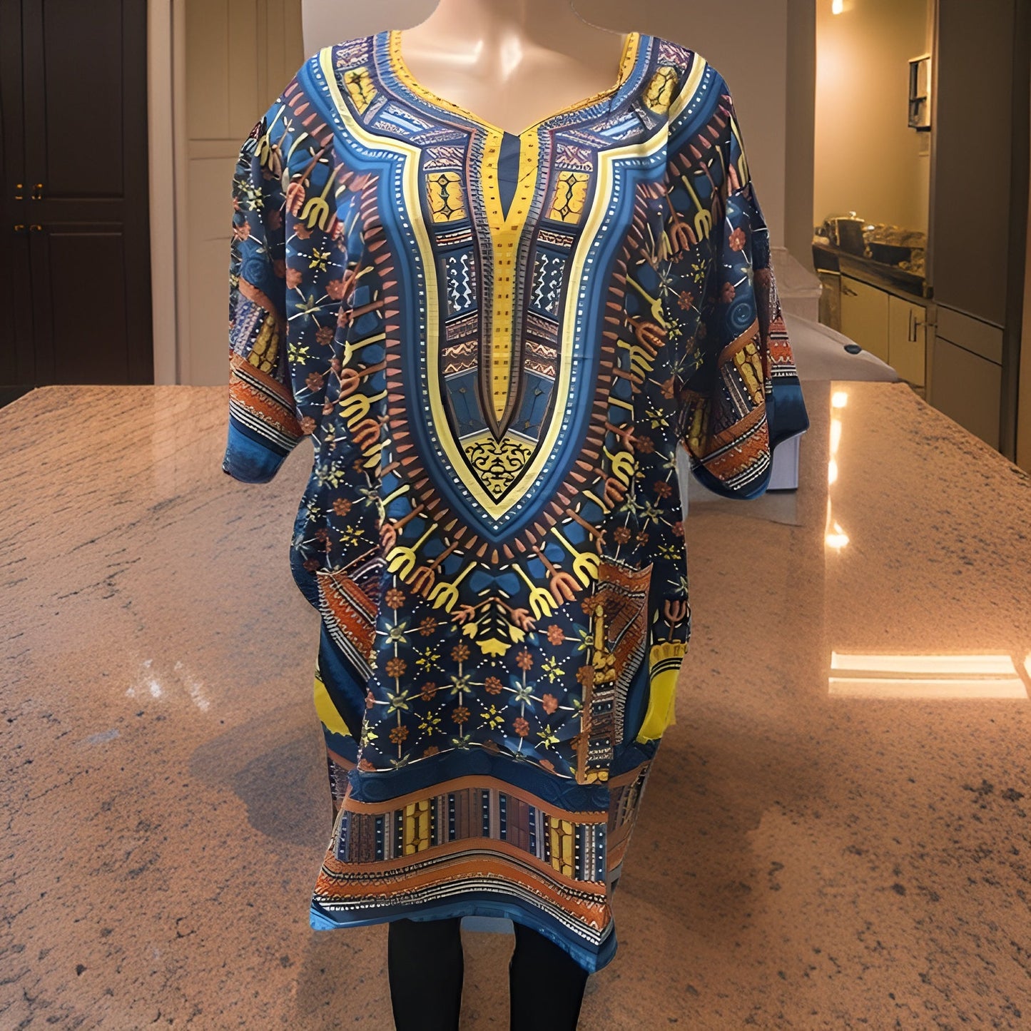 Women's African Dashiki Print Tunic - Premium African Apparel from MAGOS - Just $18! Shop this and more African Apparel now 