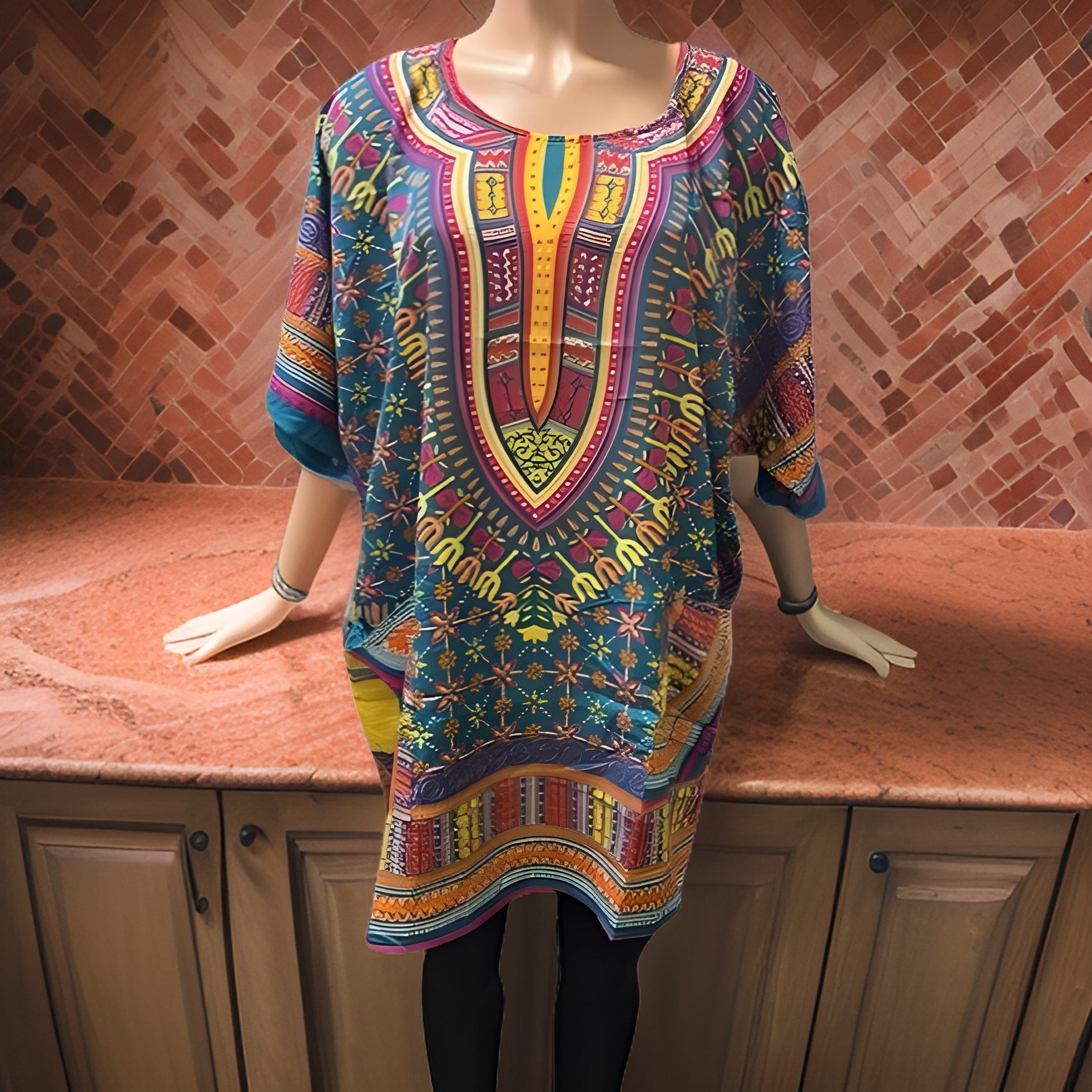 Women's African Dashiki Print Tunic - Premium African Apparel from MAGOS - Just $18! Shop this and more African Apparel now 