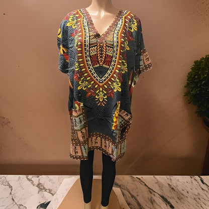 Women's African Dashiki Print Tunic - Premium African Apparel from MAGOS - Just $18! Shop this and more African Apparel now 