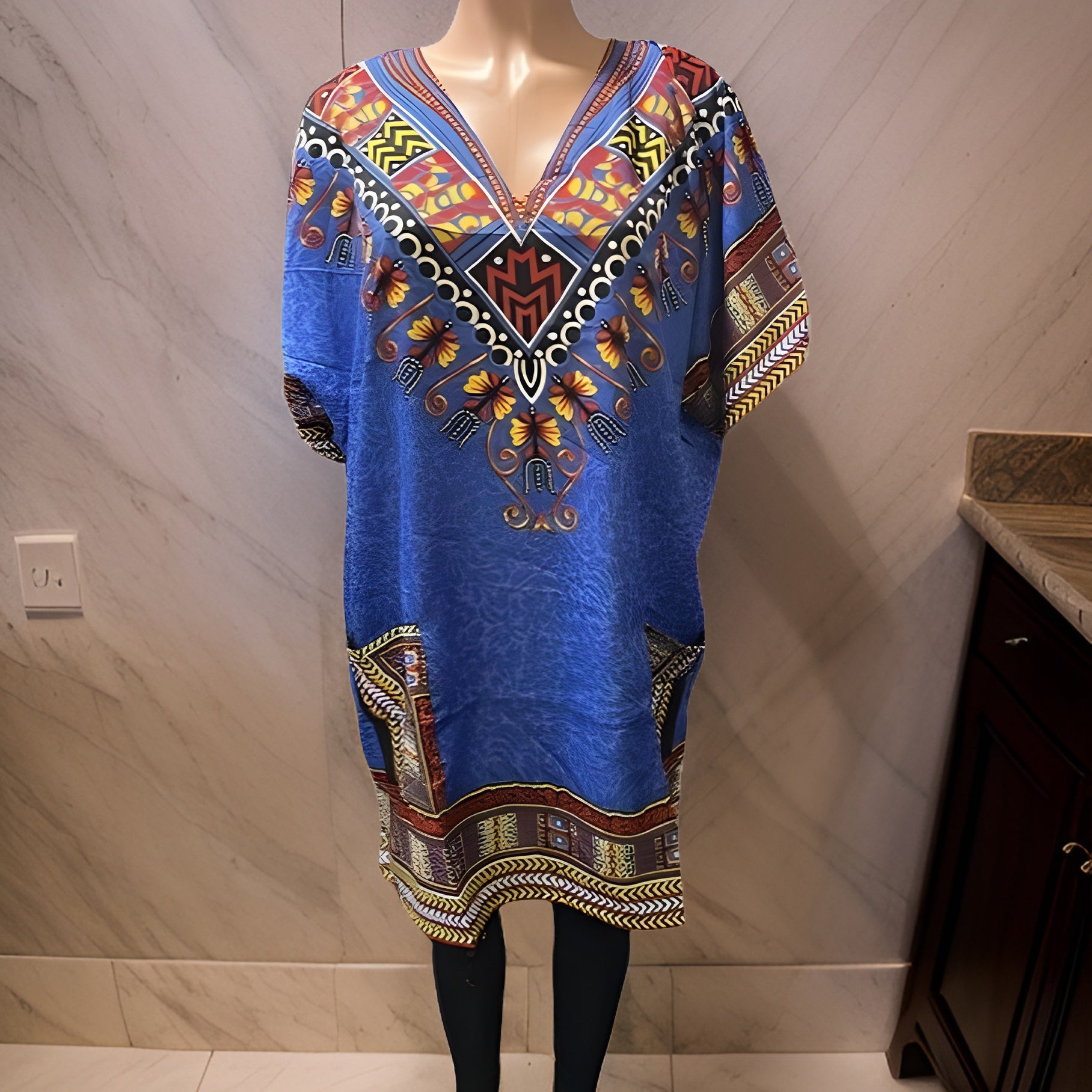 Women's African Dashiki Print Tunic - Premium African Apparel from MAGOS - Just $18! Shop this and more African Apparel now 