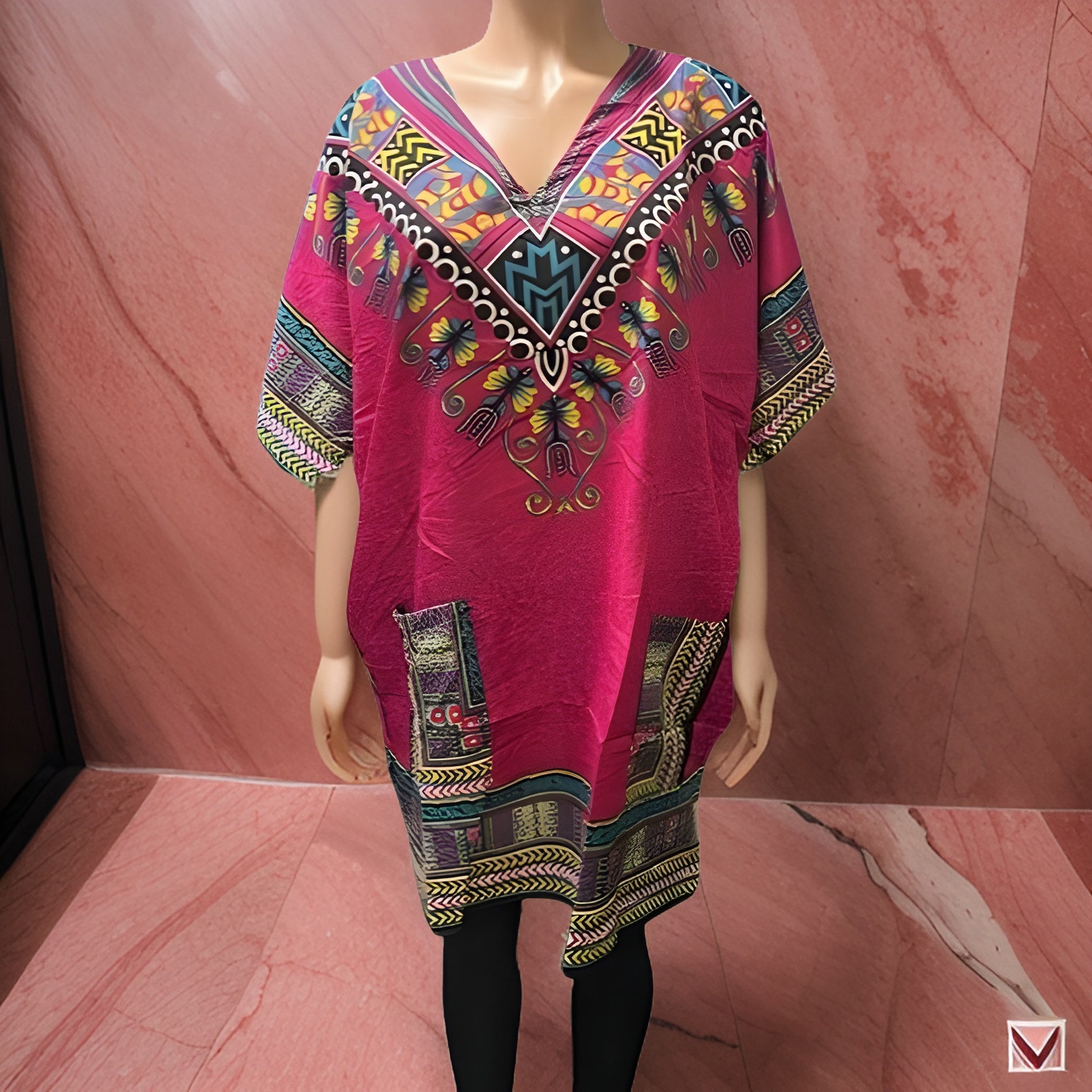 Women's African Dashiki Print Tunic - Premium African Apparel from MAGOS - Just $18! Shop this and more African Apparel now 